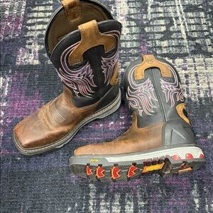 Justin Boots Black and Brown Men's Western Boots